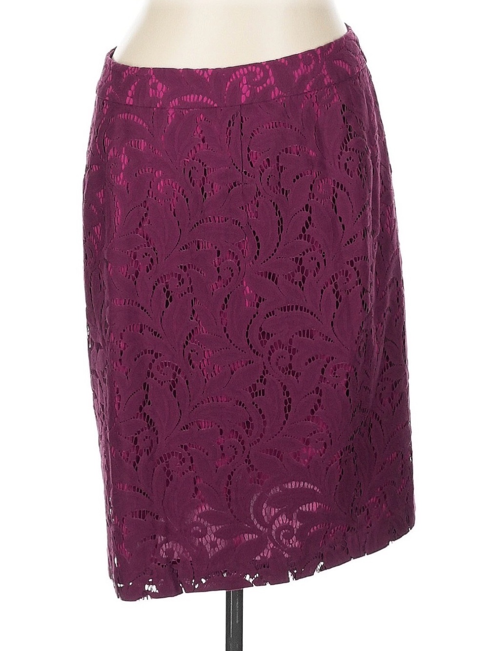 CAbi Burgundy Formal Lace Pencil Skirt - Size 10